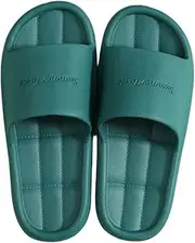 [TOMYEUS] Shark Slippers Home Slippers Women Non-Slip House Footwear Unisex Flip Flops Summer Hotel Sandals Flat Shoes Indoor Bathroom Slides Summer Sandals (Color : Green, Shoe Size : 36-37(Suit For35-36))