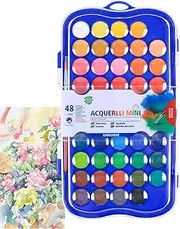 Watercolour Paint Set, 48 Colors Travel Watercolor Paint Set, Portable Water Colour Paints Sets with Storge Box and Brush, Washable Watercolor Paint Art Supplies, for Painting Lovers