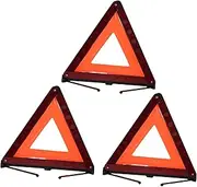 3 in 1 Road Safety Triangle Sign Reflective Collapsible Weighted Base Alert Motorists Car Use