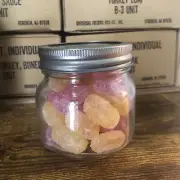 1960s Vintage Civil Defense Carbohydrate Supplement Candy In Jar With Label