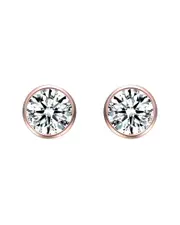 Genevive 18K Rose Gold Vermeil CZ Studs