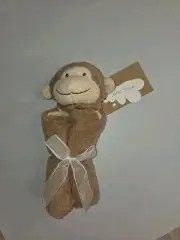 Angel Dear Lovey Brown Monkey Security Blanket Plush Stuffed Animal Nunu New