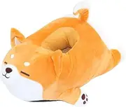 [yuksok] Soft Plush Slippers, 28cm, Warm Puppy Shiba Inu Shape Slippers for Women Men Girls