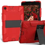 Catzon Silicone+PC Case 3-Layer Anti-fall Protective Cover Tablet Stand For Samsung Galaxy Tab A 8 inch T290(2019)-3red black