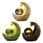 3D Crystal Ball Table Lamp with Resin Light Base Crystal Lamp for Bedroom Decor