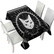 Black and White Egyptian Cat God Tablecloth
