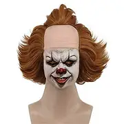 Short Fluffy Brown Curly Horror Pennywise Wig Cosplay Wig Anime Wig Halloween Wigs