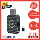 2in1 Wired to Wireless Carplay Adapter Android Auto Connect Box Apple USB Dongle