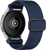 One Click Stretchy Nylon Band for Samsung Galaxy Watch 7/6/5/4 40mm 44mm/FE/Galaxy Watch 6 Classic 43mm 47mm/Watch 5 Pro 45mm/Watch 4 Classic 42mm 46mm,20mm Sport Loop Elastic Adjustable Strap