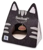 Touchcat 'Kitty Ears' Travel Collapsible Folding Cat Pet Bed House With Toy