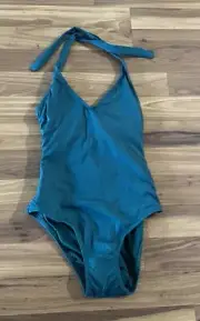 Ann Taylor Loft One Piece Swimsuit Sz 2 Green Bathing Suit No Wire Built In Bra
