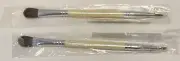 (2) Bare ESCENTUALS bare Minerals * DOUBLE-ENDED TAPERED SHADOW & LINER BRUSH
