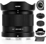 VILTROX 20mm F2.8 Z-Mount Lens, Full Frame Wide Angle Prime Auto Focus Lens for Nikon Z-Mount Cameras ZF Z8 Z9 Z6 Z7 Z6II Z7II Z5 Z5II ZFC Z30