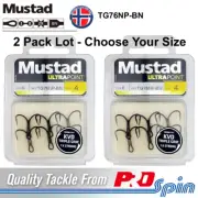 2 Pack Lot Mustad Treble Hooks UltraPoint KVD Triple Grip TG76NP-BN Choose Size