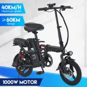 Foldable Electric Bike 1000W 40KM/H Protable Commuter Travel Bicycle EBike
