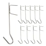 10Pcs Stainless Steel Fishing Smoking Hooks Set, Smoking Hooks, Butcher Hooks