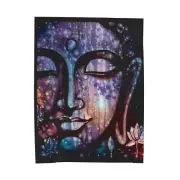 Namaste Celestial Purple Buddha Meditating Zen Velveteen Plush Summer Blanket