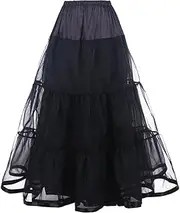 [HoneyStore] Women's Wedding Underskirt Long Ballet Tutu Skirt Full Petticoat Slip