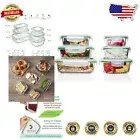 Borosilicate Glass Food Storage Containers Set - Microwave & Dishwasher Safe