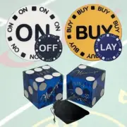 Flamingo Vegas Casino Dice Blue Polished + On/Off Buy/Lay Craps Lammers + Pouch