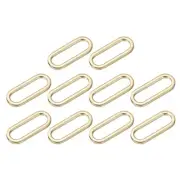 10 Pcs Metal Oval Ring, 1 1/2" Flat Oval Ring Buckle Belt Fastener, Gold Tone