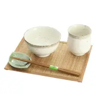 在飛比找momo購物網優惠-【陶瓷藍】Natural style杯碗筷碟組棕色線條(日本