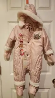 NWT Ed Hardy Toddler Tiger Snowsuit 18-24M removable shoes with hood and mittens