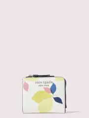 cameron lemon zest small l-zip bifold wallet