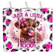 Just a Little Moody Highland Cow 20 oz Skinny Tumbler For Hot & Cold