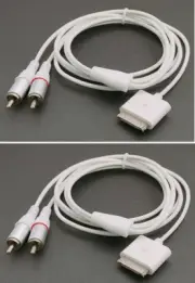 2PACK For iPod 30pin Dock Connector to 2RCA Audio cable 1.5meter 5ft