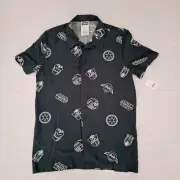 Star Wars Storm Trooper Shirt Boys XL Yoda Darth Vader Hawaiian Shirt A7