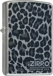 Zippo Oil Lighter Leopard Black Silver Barrel Plating Full Color Print Japan