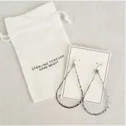 Sterling Forever Hammered Teardrop Dangle Rhodium Plated 925 Silver Earrings New