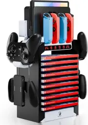 Nintendo Switch Organizer Station & Charger - Joy-Con Holder, Dock, Black