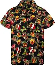 T Top Casual Fashion Loose 3D Christmas Print Short Sleeved Shirt Plain Teal Shirts Men