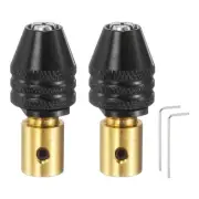 2pcs Keyless Drill Chuck 9mm Chuck Conversion Adapter 3.17mm, Black