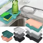 Silicone Drain Rack Kitchen Organizer Dish Drainer Tray Large Sink Drying Rack