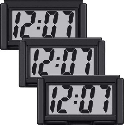 Frienda 3 Pieces Mini Digital Clock Small Magnetic Clock Car Dashboard