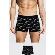 Mens Black MAN Script Boxer Short