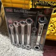 KING 5PC Gear Ratchet Spanner Combination Wrench Set Professional Hand Tool SAE