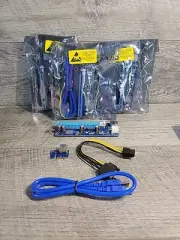 4X PCI-E Riser for Bitcoin Litecoin ETH Coin Mining 6 PIN 1X To 16X