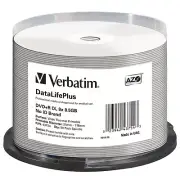 Verbatim DVD+R DL 8.5GB 8X DataLifePlus White Thermal Printable 50-Pack Spindle