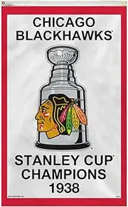 Rico Industries Unisex-Adult Chicago Blackhawks Vertical 3 X 5 1938 Stanley Cup FGB77-1938, Multi, One Size