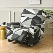 Stretch Recliner Cover 4-Pieces Recliner Chair Slipcovers Printed Slipcover Recliner Lazy Boy Furniture Protector for Living Room (Color : #34)