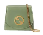 Gucci Blondie Medium Chain Wallet / Purse Green Crossbody Authentic