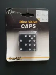 BLACK & WHITE DICE Valve Stem Caps - SET OF 4, Allison #8117 NEW