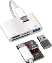 Iphone15 Pro Max plus (4In1) USB C Hub Type C Usb TF Micro SD Card Reader Ada...