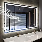 STARLEAD 700 x 1000MM LED-Bathroom-Mirror-with-Lights, Wall-Mounted with Bluetooth Speaker, Anti-Fog, 3 Color Temperature, Dimmable Brightness, Tempered Glass, Frontlit & Backlit