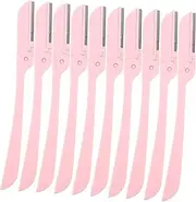 TOVINANNA Stylish Travel Eyebrow Tool 10pcs Stainless Steel Eyebrow Trimmer Compact Razor Set Safe for Skin