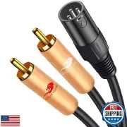 TIEDXIOY 6.6FT XLR to 2 RCA Y Splitter Cable, Dual RCA to XLR Male Stereo Aud